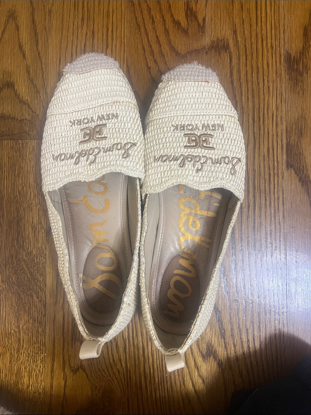Sam Edelman Cream Woven Espadrille Flats with Subtle Toe Cap